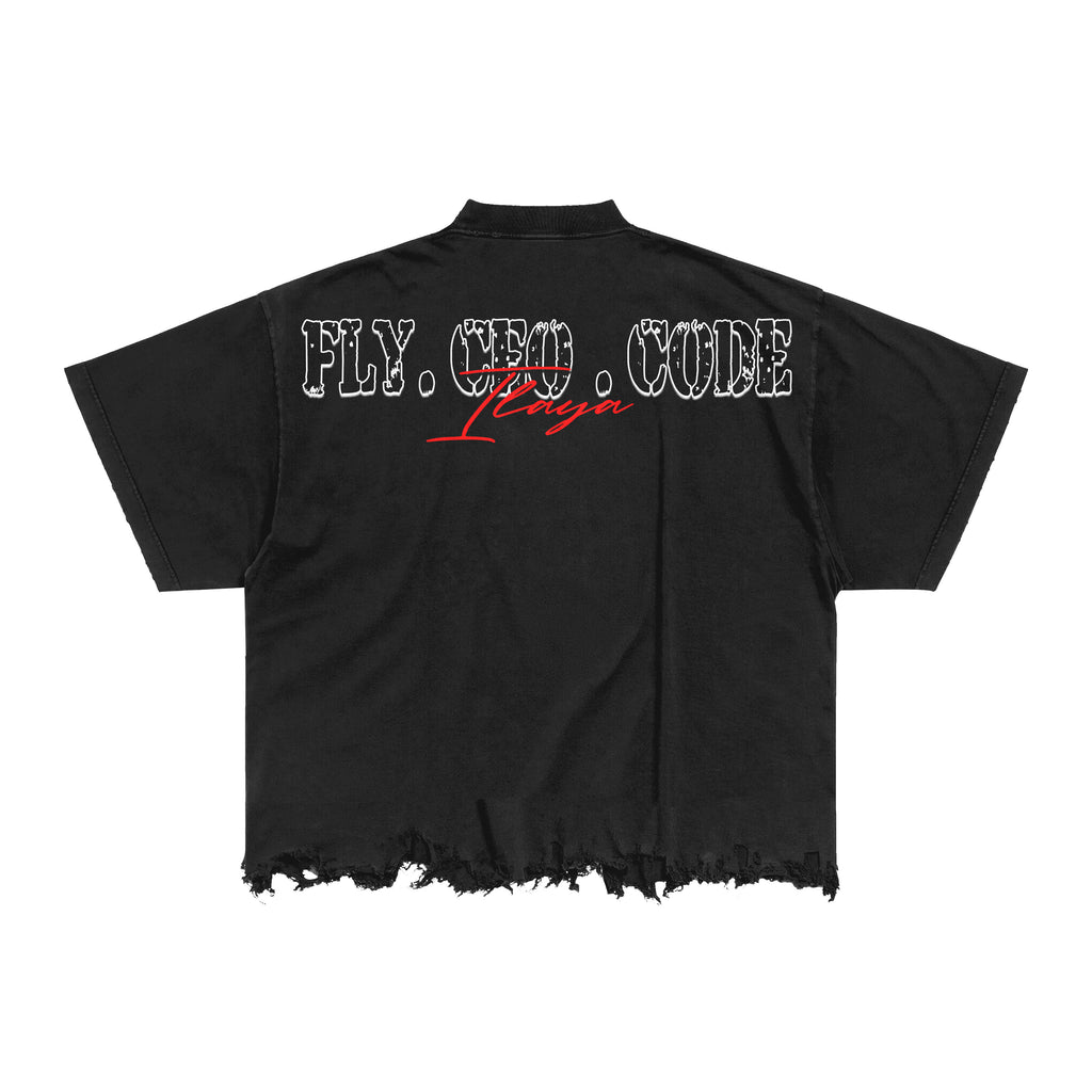 Cropped black t shirt